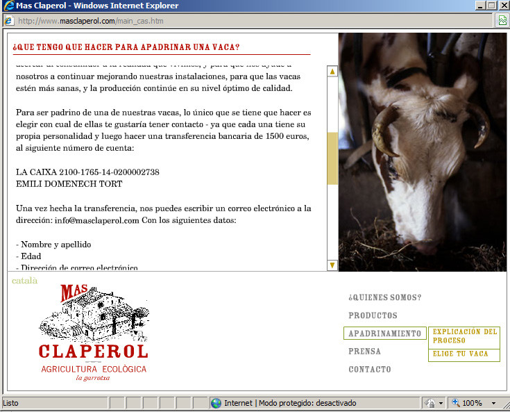 Apadrinar una vaca